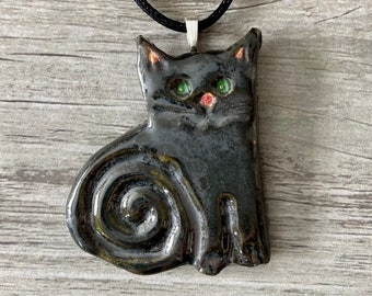 Cat Pendants, Black Cat, Orange Cat, Grey Cat, White Cat, Amulet, Feline, Familiar, Statement Necklace, Cat Jewelry, Pagan Jewelry, Kitty