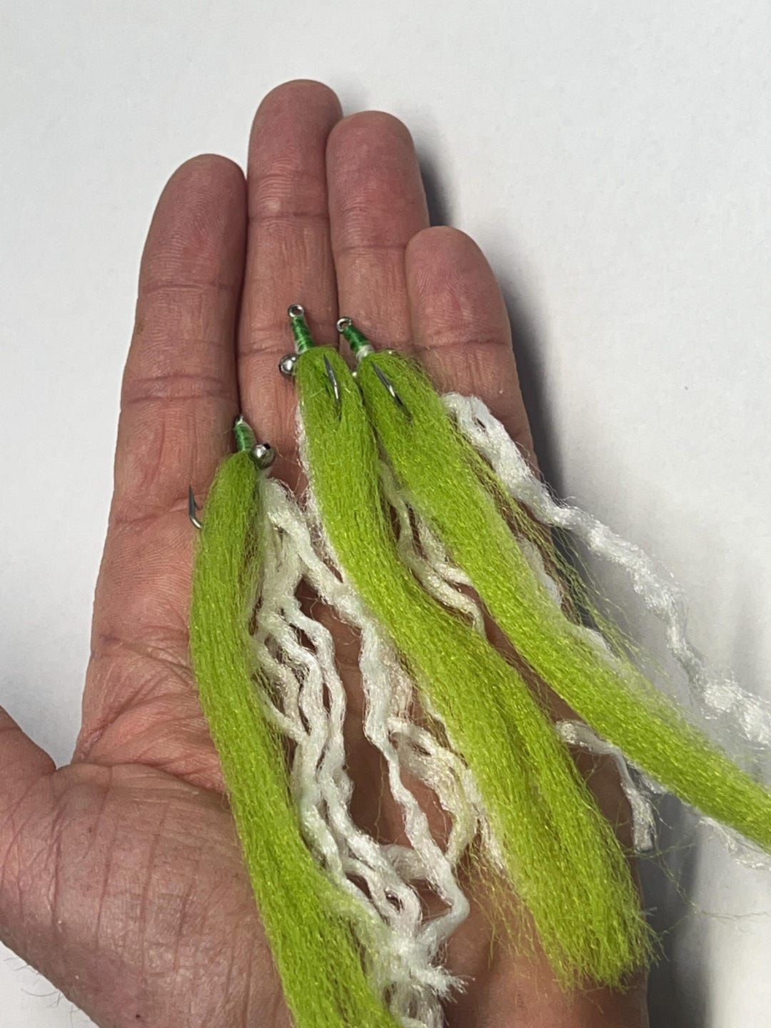 Gar Rope Fly 3 Lightweight Gar Flies Size 2 - Green/white - Etsy