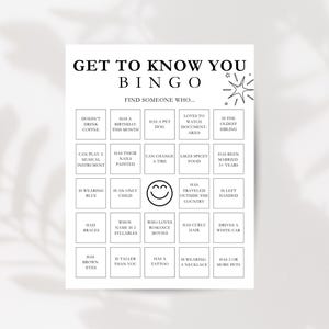 Get To Know You Bingo, Find Someone Who Bingo, Find The Guest Bingo, Icebreaker Bingo, Team Building Game, Icebreaker Games, Human Bingo
