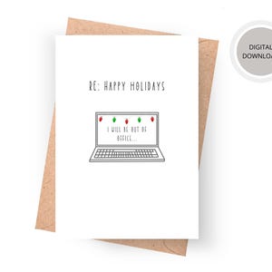 Cartão de Natal corporativo engraçado, cartão de Natal para colegas de trabalho, cartão de Natal corporativo fofo, cartão de Natal para escritório, cartão de Natal para impressão