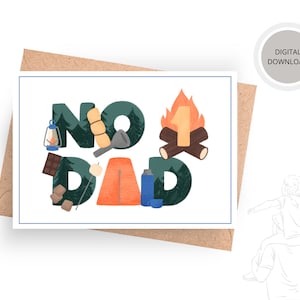 Father&#39;s Day Card, Printable Card, Father&#39;s Day Gift, Camping Dad, Outdoor Father&#39;s Day Card, Best Dad Ever, Dad Gift, Dad Joke Card