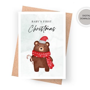 Babys erste Weihnachtskarte, Babys erste Weihnachtskarte, Baby Weihnachtsgeschenk, druckbare Weihnachtskarte, Weihnachtsgeschenk für Baby