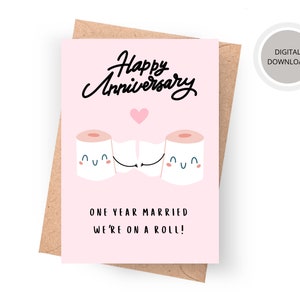 Tarjeta del primer aniversario, tarjeta imprimible, regalo de aniversario, primer aniversario, descarga digital, aniversario en papel, primer aniversario