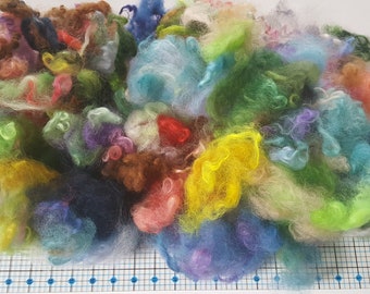 Wool fiber grab bag spinning felting 3 oz.