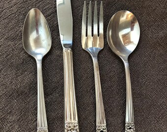 Silver Place Setting Utensils Fork Knife Spoon Community silverplate