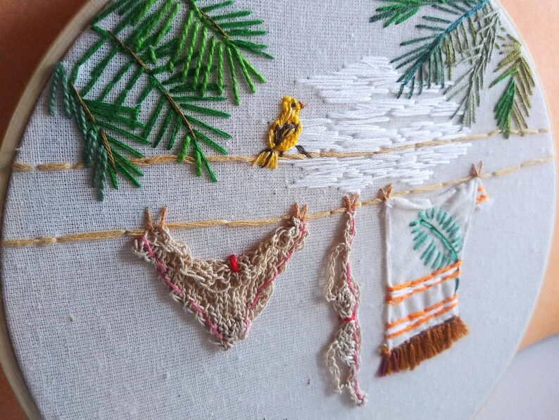 Hoop Art Clothesline Bijoux Tricot Poetry Laundry Home Etsy