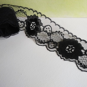 ruban noir, ruban dentelle, ruban, surplus d'atelier, projet couture, couture, scrapbooking, mercerie, ruban vintage, ruban lingerie