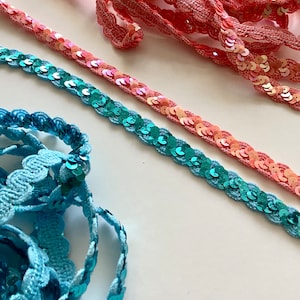 Galon, paillettes, 5 mètres, galon couture, surplus d'atelier, couture, scrapbooking, costume, mercerie, ruban vintage, artisanat, art