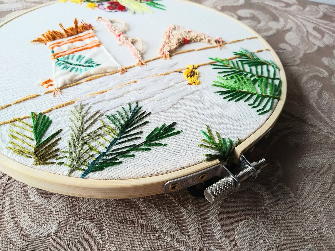 Hoop art clothesline Bijoux tricot poetry laundry home Etsy