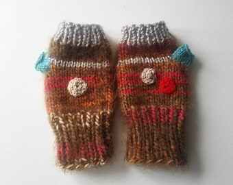 Mitts, texting fingerless mitts, crochet, knit, Bijoux Tricot, unique, winter mitts, kid accessories, kid mitts, Christmas gift, art