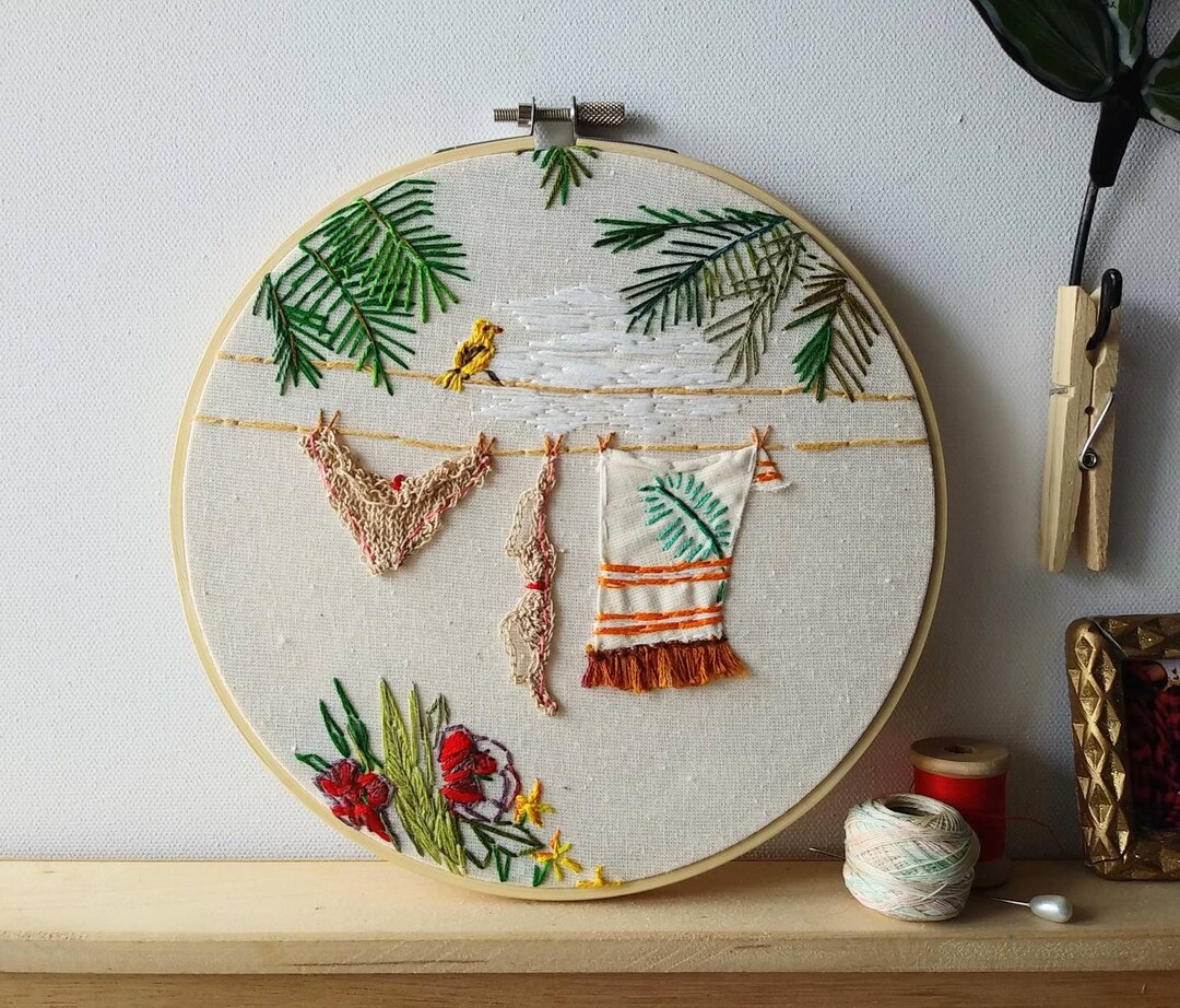 Hoop Art Clothesline Bijoux Tricot Poetry Laundry Home Etsy