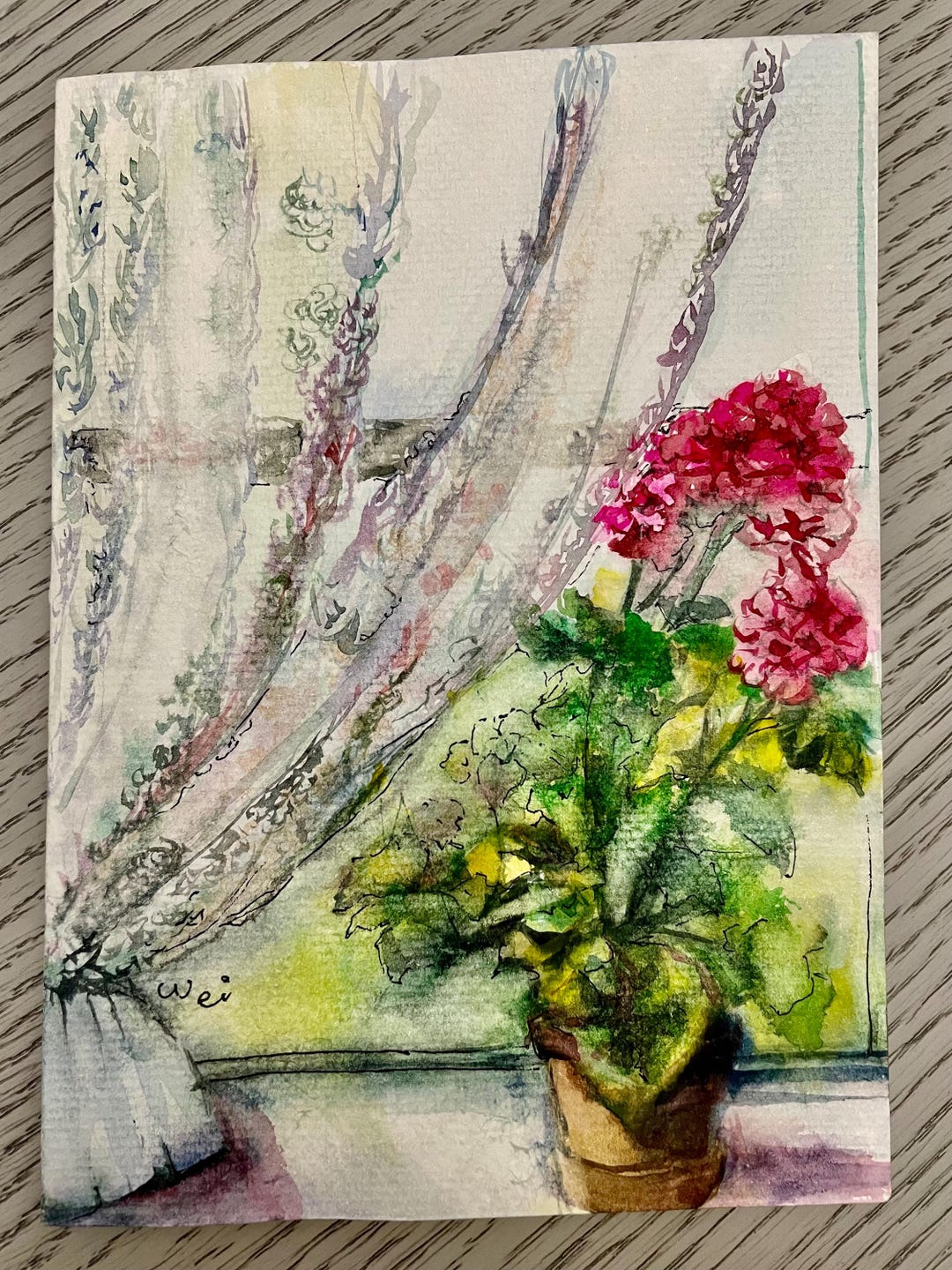 Original Hand Painted Watercolor Greeting Card, Baptism Greeting Card ...