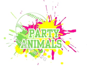 Party Animals SVG PNG dtf masculine DIGITAL files for Party Animals Bananaball baseball game day Savannah Bananas trending viral craft