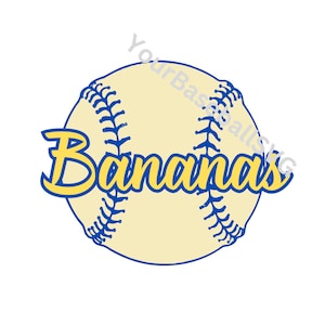DIGITAL PNG SVG Savannah Bananen dtf Grafik T-Shirt-Transfer-Design Trending Bananaball Baseball Spieltag Bestseller-Logo Georgia Heat Press