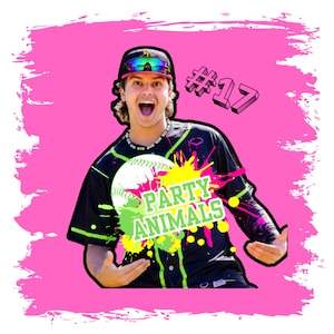 Fêtards DTF SVG PNG bananaball savane fêtards baseball 17 Dalton Ponce pour cricut tshirt presse à chaud tshirt transfert digitak