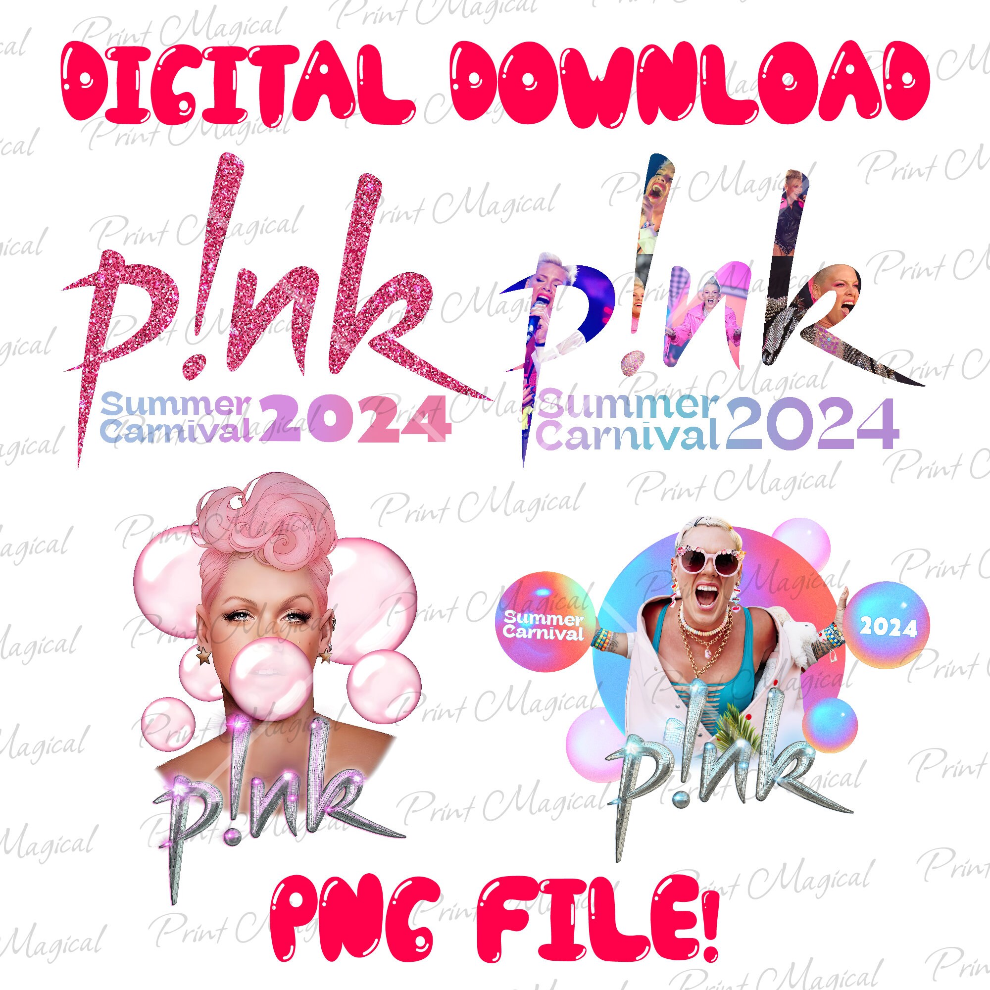 Bundle Pink Summer Carnival Png 2024, Pnk Summer Carnival 2024 Tour, Pink Tour 2024 Australia