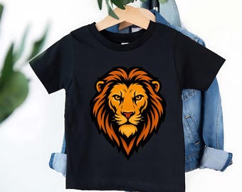 Lion Face Shirt | Majestic Lion Head Graphic Tee | Kids Safari Animal Tshirt | King of Jungle Gift | Safari Birthday Shirt | Gifts For Kids