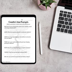 Creativi-tree Prompts: Printable Artistic Development & Creativity Reflection Worksheet (PDF)