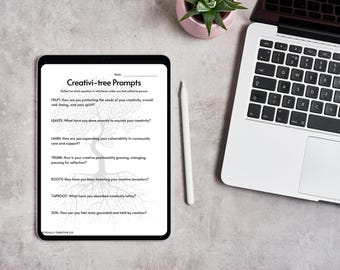 創造性ツリーのプロンプト：印刷可能な芸術的発達と創造性の反映ワークシート（PDF）