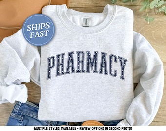 Pharmacy Sweatshirt - Polka Dot Pharmacist Pullover - Tshirts, Long Sleeve Tees and Sweatshirts Available - C2613