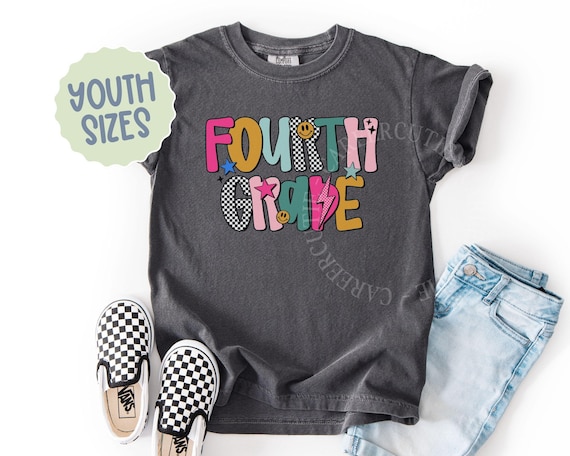 Fourth Grade Shirt Girls Back to School Shirt, Youth 4th Grade T-shirt, First Day of School Fourth Grader T-shirt