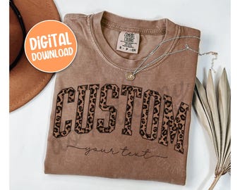 PNG personalizado, PNG de leopardo con texto personalizado, diseño personalizado moderno, descarga digital - DLS12501