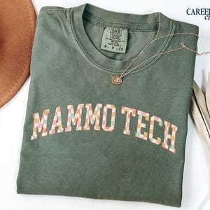 Mammo Tech Shirt, Comfort Colors® Mammo Tech Shirt, Retro Checkered Imaging Tech Shirt, Mammogram Technologist, Tech Week Gifts