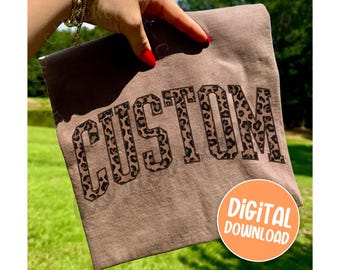 PNG personalizado, texto personalizado de leopardo PNG, design personalizado moderno para download digital - DLC12501