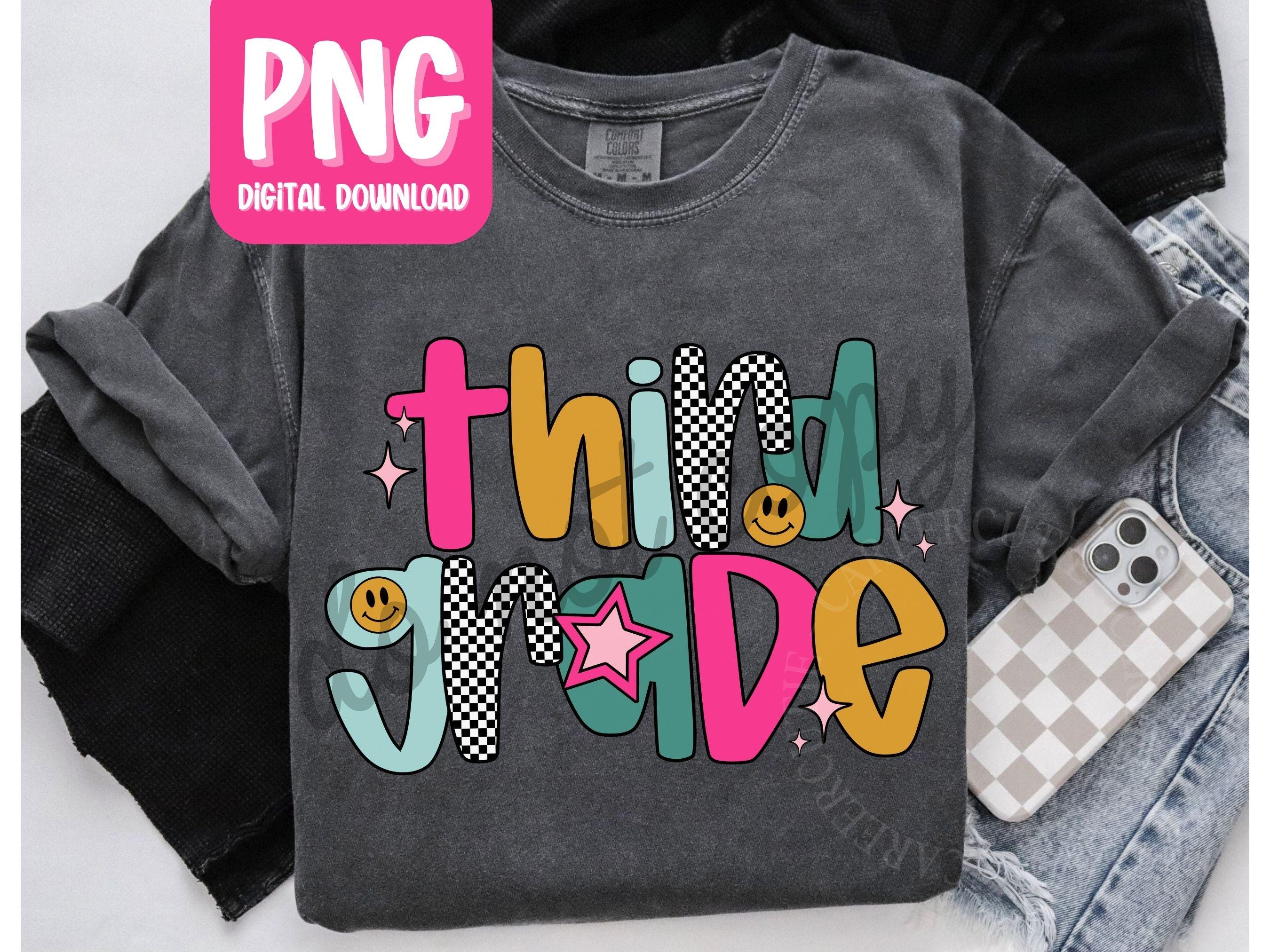 Third Grade Teacher PNG, Retro 3rd Grade Teacher Tshirt Design, Personal Use Teacher Digital Download, Back to School Teacher Tshirt PNG