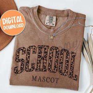 Benutzerdefinierte Schule Maskottchen PNG, benutzerdefinierte Leopard PNG, trendiges personalisiertes Design digitaler Download - DLC12501