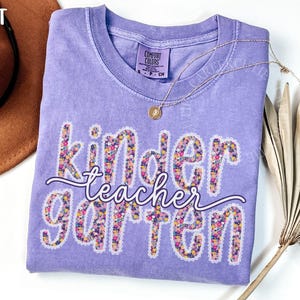 Kindergarten Teacher Shirt, Comfort Colors® Kindergarten Shirt, Kinder Crew, Kinder Garten Teacher Back to School Shirts, Pre-K Teacher