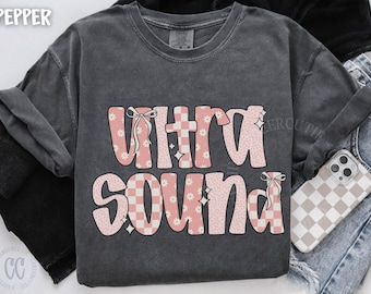 Camiseta de ultrasonido, camiseta de primavera para técnico de ultrasonido, camiseta retro floral para técnico de ultrasonido CC25036