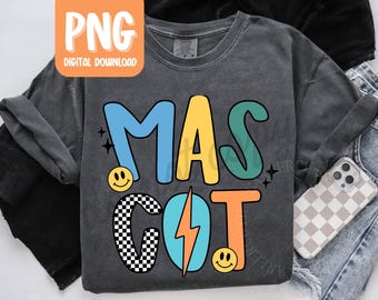 Custom Mascot PNG, School Spirit Digital Download, Retro Mascot Digital Design, Back to School Designs Personal Use Only CTP02
