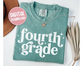 Fourth Grade Teacher PNG, 4th Grade Teacher Tshirt Design Digital Download (Personal Use Only)