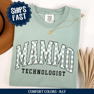 Mammo Tech Shirt, Comfort Colors® Mammo Tech Shirt, Retro Checkered Imaging Tech Shirt, Mammogram Technologist, Tech Week Gifts