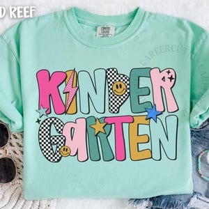 Kindergarten Teacher Shirt, Comfort Colors® Kindergarten Shirt, Kinder Crew, Kinder Garten Teacher Back to School Shirts, Pre-K Teacher