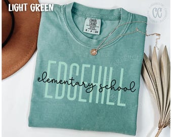 Custom School Name Shirt Comfort Colors Back to School Teacher T-shirts, Personalized Elementary School T-shirts Teacher Team Tees MSM254