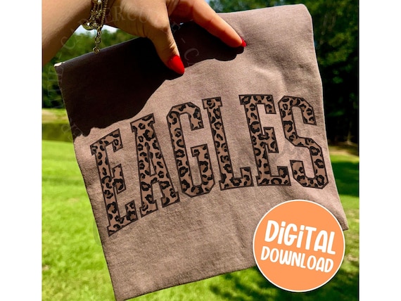 Eagles PNG - Eagles Mascot PNG - Leopard Print Collegiate Png, School Spirit Back to School Mascot PNG, Personal Use Download DLC12501