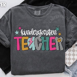 Kindergarten Teacher Shirt, Comfort Colors® Kindergarten Shirt, Kinder Crew, Kinder Garten Teacher Back to School Shirts, Pre-K Teacher