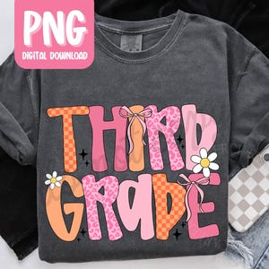 Leraar 3e leerjaar PNG, retro leraar 3e leerjaar tshirt ontwerp, terug naar school shirtontwerp voor meisjes, 3e leerjaar shirtontwerp eerste dag