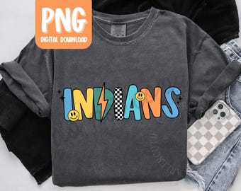 Indians PNG - Indians Mascot PNG - Retro Mascot Png, School Spirit Back to School Mascot PNG, Personal Use Digital Download CTP02