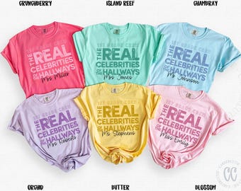 First Grade Teacher Shirt Comfort Colors Custom Teacher Name Tshirt, 1st Grade Teacher Back to School Shirts, Personalized Teacher Crew Tee