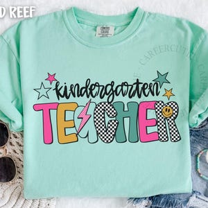 Kindergarten Teacher Shirt, Comfort Colors® Kindergarten Shirt, Kinder Crew, Kinder Garten Teacher Back to School Shirts, Pre-K Teacher