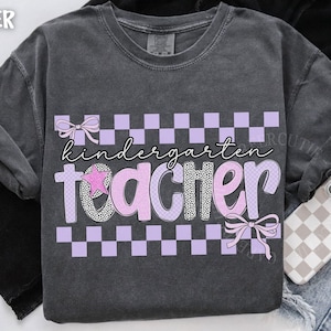 Kindergarten Teacher Shirt, Comfort Colors® Kindergarten Shirt, Kinder Crew, Kinder Garten Teacher Back to School Shirts, Pre-K Teacher
