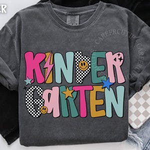 Kindergarten Teacher Shirt, Comfort Colors® Kindergarten Shirt, Kinder Crew, Kinder Garten Teacher Back to School Shirts, Pre-K Teacher