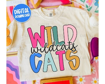 Wildcats PNG, Wildcats Mascot Digital Download, Wildcats Sublimation File CC25035