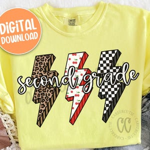 Second Grade PNG, Trendy Second Grade Teacher PNG, Checkered Leopard Cherry Tshirt Design Digital Download, Retro Checkered 2nd Grade PNG