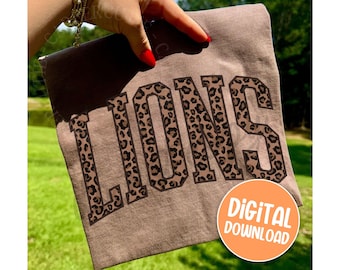 Lions PNG - Lions Mascot PNG - Leopard Patterned Png, School Spirit Back to School Mascot PNG, Personal Use Digital Download DLC12501