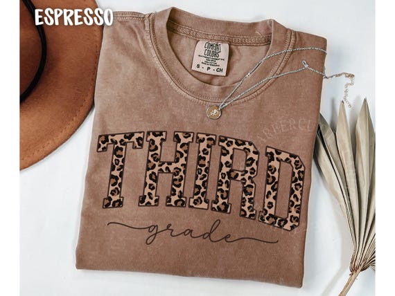 Comfort Colors® Third Grade Teacher Shirt, Leopard 3rd Grade Teacher Shirt, Third Grade Teacher Tshirt, Elementary Teacher Shirts