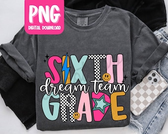Dream Team zesde leerjaar PNG, leraar zesde leerjaar digitale download (alleen voor persoonlijk gebruik!)